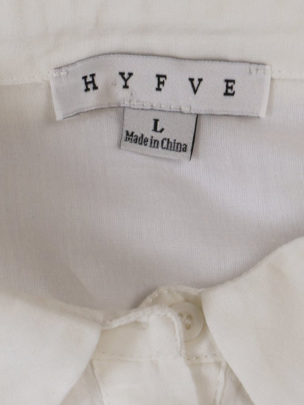 HYFVE White Tiered Ruffle Sleeveless Button Front Cotton Top Large - Picture 5 of 7